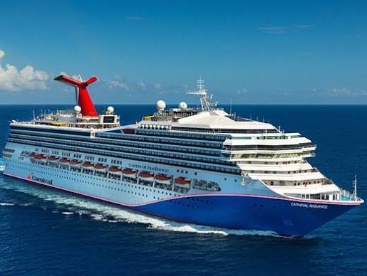 Carnival cruise ship sailing on the open ocean